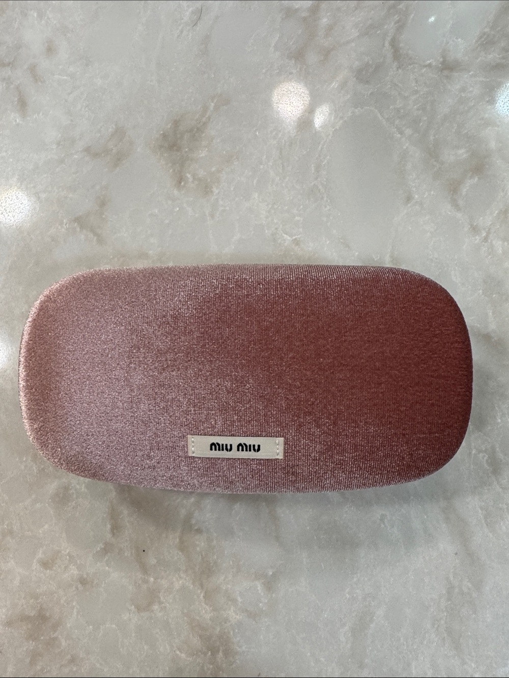 Miu Miu Dusty Pink Velvet Sunglasses Case
